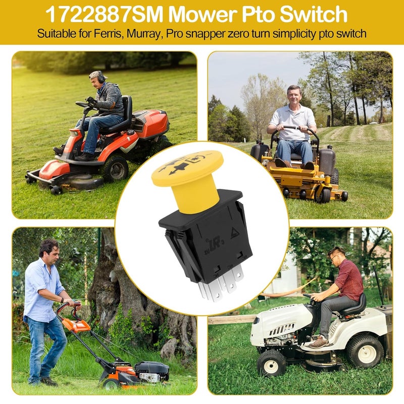 BZTT 1722887SM Mower Pto Switch for Bad Boy 10 Amp Clutch Switch Compatible Cub Cadet Toro Grasshopper Exmark Ferris Mower Clutch Part - Image 2